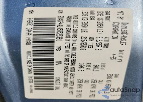 2005 Dodge Grand Caravan Sxt from USA, damaged, VIN 2D4GP44L45R525391